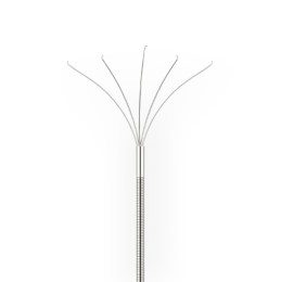 Дистальний кінець ендоскопічних захоплюючих щипців з п'ятьма відкритими гострими, гакоподібними зубцями