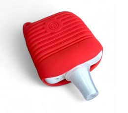 Портативний ветеринарний монітор AM4100 Mini у червоному захисному силіконовому чохлі з інтегрованим інфрачервоним температурним датчиком