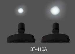 Порівняння розміру світлової плями освітлювача BT-410A: демонстрація можливості фокусування променя від вузького до широкого діаметра