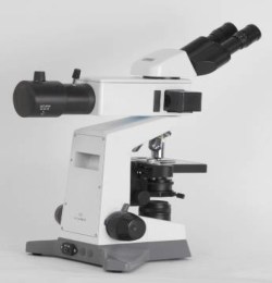 Зображення мікроскопа LED DAFFODIL MCX-100, сфотографованого збоку, що демонструє його основний корпус та елементи керування