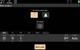 Сенсорне меню АМ60 для вибору типу підключення та ваги пацієнта. Забезпечує безпечний старт вентиляції з прецизійним контролем обєму від 4 мл