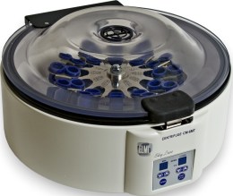 Лабораторна центрифуга Elmi CM-6MT з прозорою кришкою та ротором 6М.02 для пробірок, білий корпус із цифровою панеллю керування