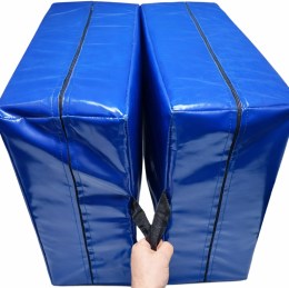 Складаний синій ветеринарний мат для УЗД та ЕХО-досліджень, виготовлений з водонепроникного ПВХ, має ручки для легкого транспортування