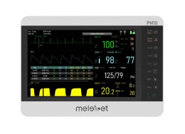 Ветеринарний монітор РМ10 з відображенням графіків ЕКГ, сатурації та частоти дихання