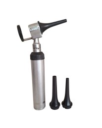 Основний інструмент з операційного набору DD-600-105: ветеринарний отоскоп Doctor Devices з металевою рукояткою, операційною головкою та трьома багаторазовими вушними воронками