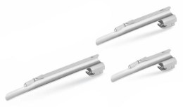 Три ветеринарні прямі клинки Miller розмірів 1, 2 і 3 для стандартного ларингоскопа з набору Doctor Devices DD-1000.210. Клинки виготовлені з матової нержавіючої сталі